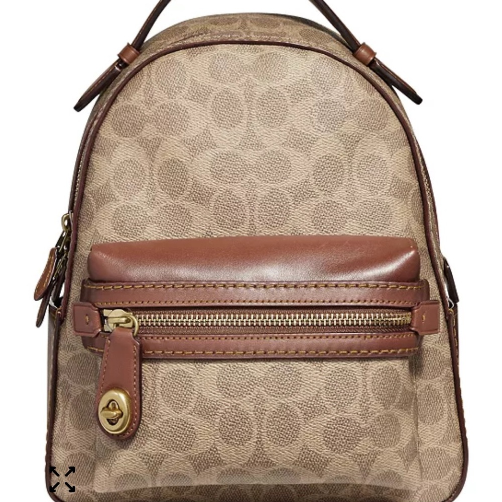 Coach Campus Backpack 23 In Signature Coated Canvas Brown Calf Leather 32715